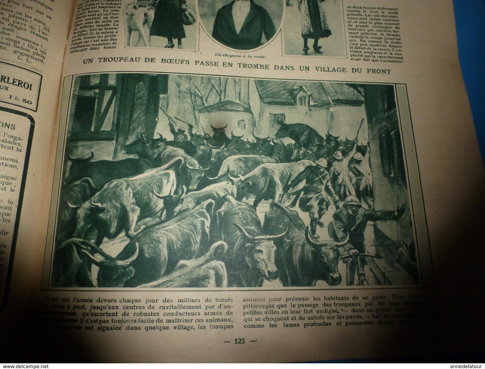 1918 J'AI VU: Tonnage coulé et tonnage construit;Champions du 1er Corps de Football;Des milliers de boeufs mangés /jour