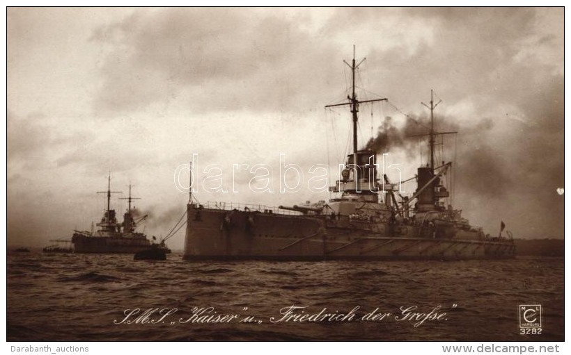 ** T1/T2 SMS Kaiser Und Friedrich Der Grosse; Kunstverlag Ludwig Carstens / German Battleships - Unclassified