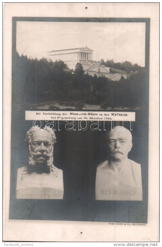 ** T4 Regensburg, Walhalla, Enth&uuml;llung Der Bismarck B&uuml;ste, Statue Of Bismarck And Franz Joseph (pinhole) - Unclassified