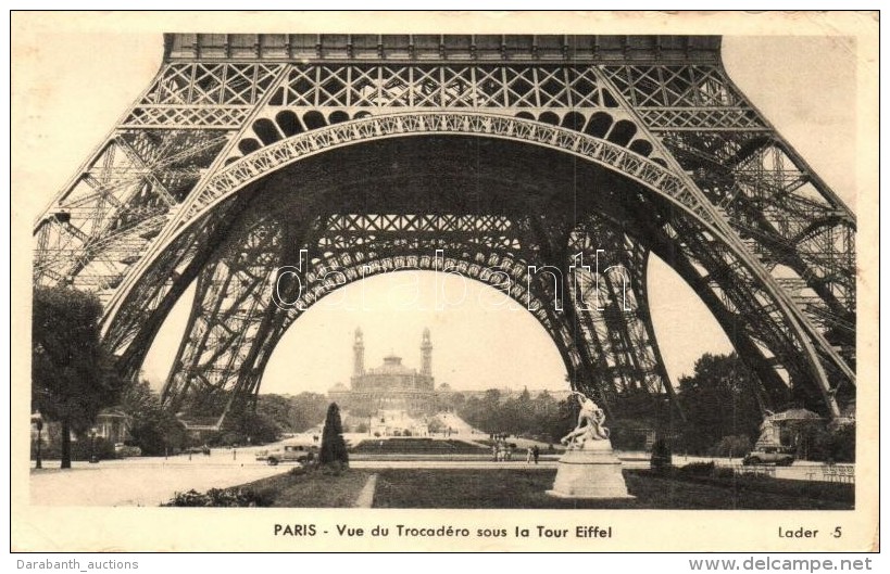 * T3 Paris, Vue Du Trocad&eacute;ro Sous La Tour Eiffel / Eiffel Tower, Garden, Palace (Rb) - Unclassified