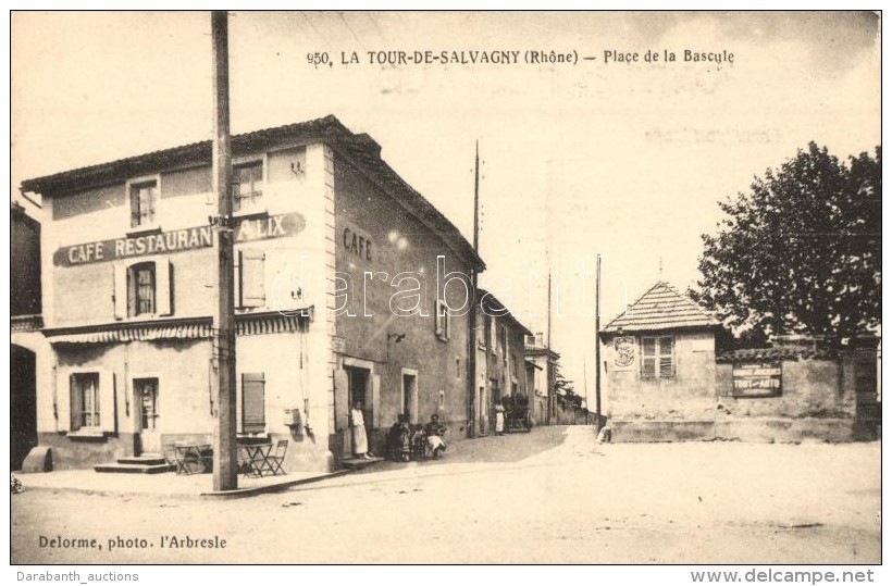 ** T2 La Tour-de-Salvagny (Rhone), Place De La Bascule / Square, Caf&eacute; Restaurant Alix, Delorme Photo.... - Sin Clasificación