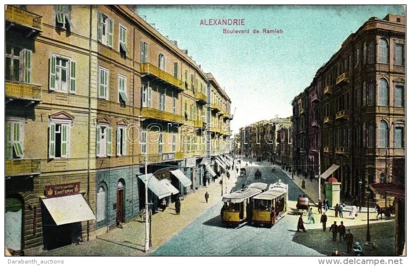 ** T1/T2 Alexandria, Alexandrie; Boulevard De Ramleh / Boulevard, Trams; Publisher The Cairo Postcard Trust - Sin Clasificación