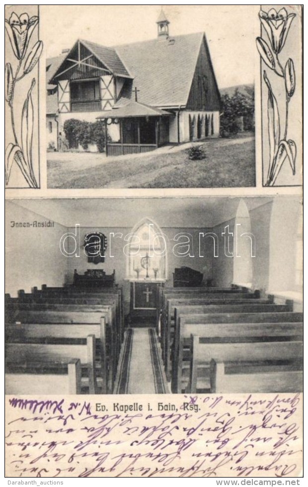 T2/T3 Przesieka, Hain Im Riesengebirge; Evangelische Kapelle / Chapel, Interior, Art Nouveau. Verlag Paul Kriegel - Unclassified