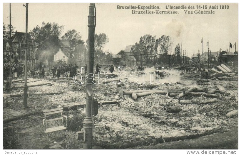 ** T1 1910 Brussels, Bruxelles;  Exposition, L'incendie / Fire Catastrophe Site - Unclassified