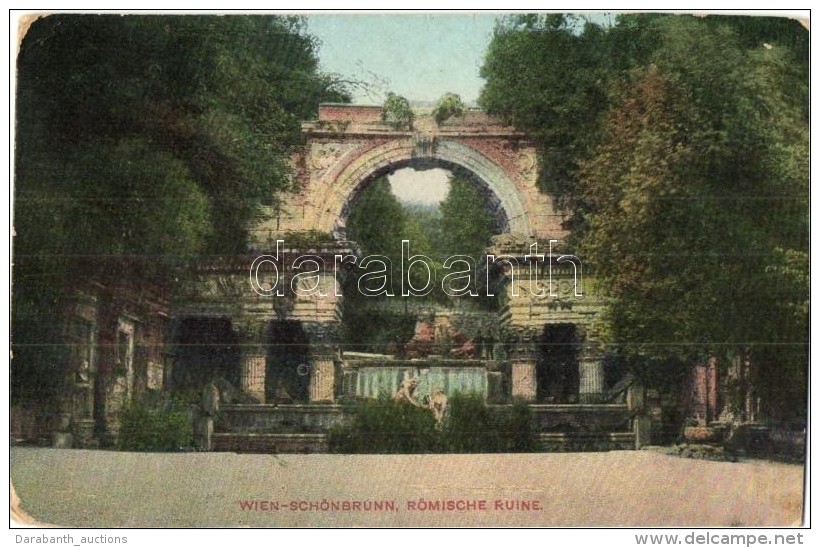 T3 Vienna, Wien XIII. Sch&ouml;nbrunn, R&ouml;mische Ruine / Roman Ruins, B. K. W. II. 37 (kopott Sarkak / Worn... - Sin Clasificación