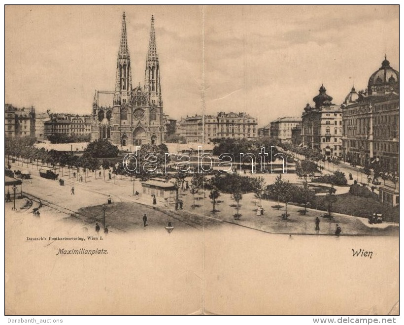 * T3 Vienna, Wien I. Maximilianplatz, Votivkirche;Deutsch's Postkartenverlag, Panoramacard (EK) - Non Classificati