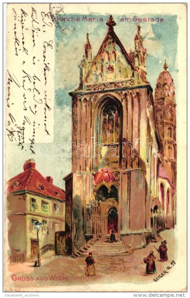 T2/T3 Vienna, Wien, Kirche Maria Am Gestade / Church, Litho S: Geiger R. - Unclassified