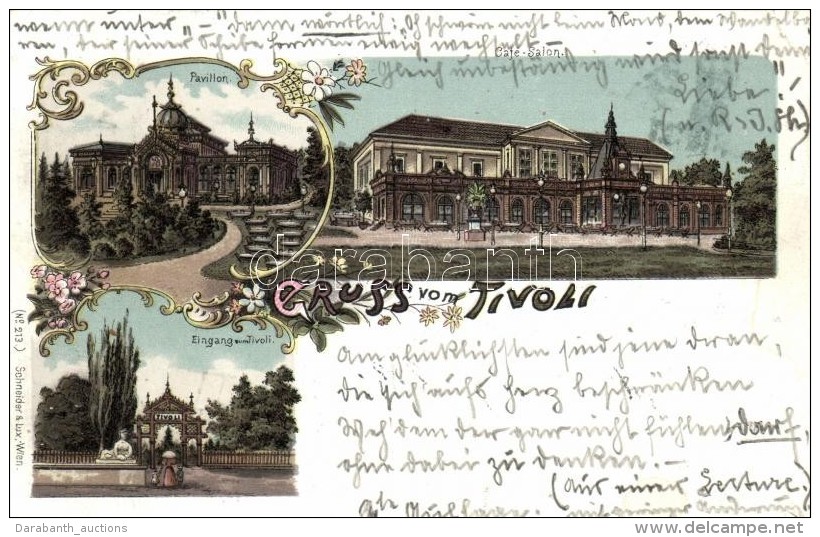 T2/T3 1898 Vienna, Wien; Tivoli Caf&eacute;, Litho (EB) - Unclassified