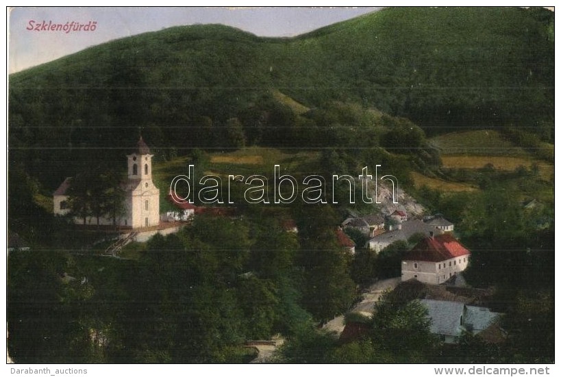 T3 Szklen&oacute;f&uuml;rdÅ‘, Sklen&eacute; Teplice; L&aacute;tk&eacute;p, Templom / General View, Church... - Ohne Zuordnung