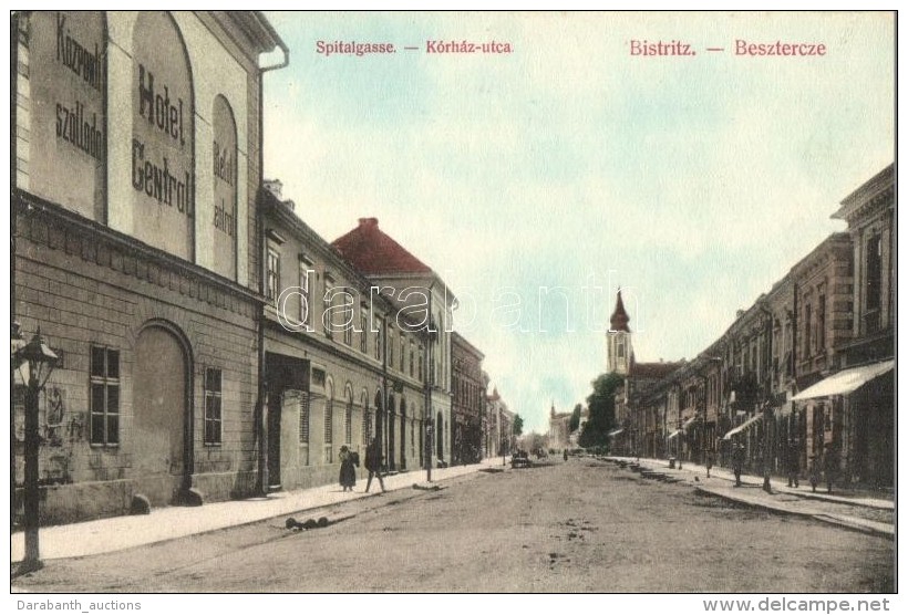 ** T2 Beszterce, Bistritz, Bistrita; Spitalgasse / K&oacute;rh&aacute;z Utca, K&ouml;zponti Sz&aacute;lloda. C. W.... - Unclassified