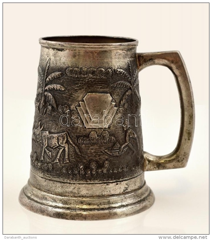 Ez&uuml;st (Ag.) Indiai Elef&aacute;ntos Kors&oacute;, Jelzett, Poncolt, Nett&oacute;: 318 G M:13 Cm / Silver Jar,... - Otros & Sin Clasificación