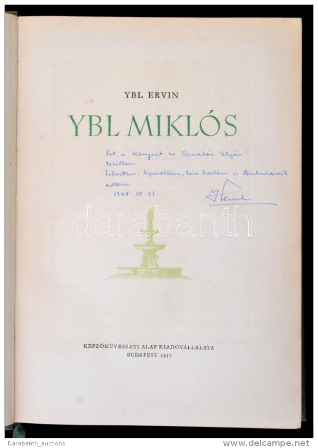 Ybl Ervin: Ybl Mikl&oacute;s. Bp., 1956, K&eacute;pzÅ‘mÅ±v&eacute;szeti Alap Kiad&oacute;v&aacute;llalata. ElsÅ‘... - Unclassified