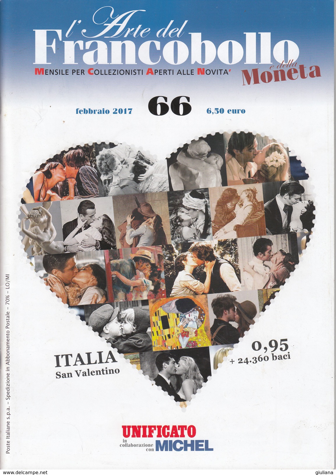 Italia - Rivista Mensile "L'Arte Del Francobollo" N. 66 Febbraio 2017 - Autres & Non Classés