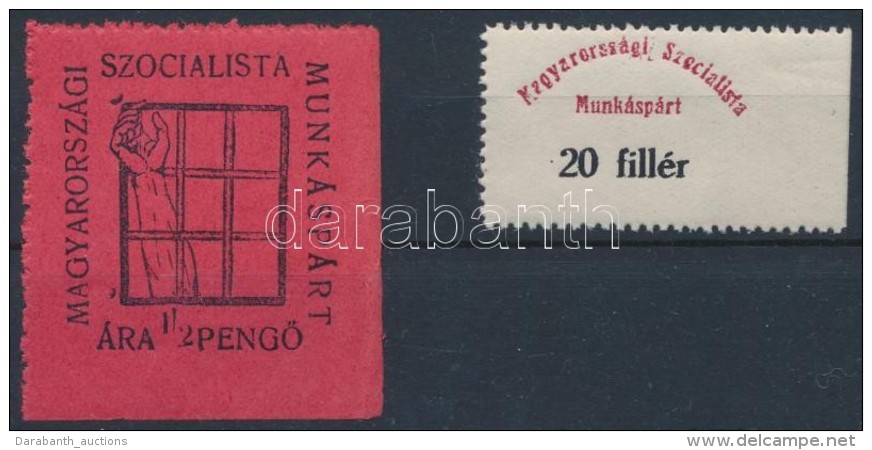 1919 Magyarorsz&aacute;gi Szocialista Munk&aacute;sp&aacute;rt 2 Db Klf P&aacute;rtad&oacute; B&eacute;lyeg - Sin Clasificación