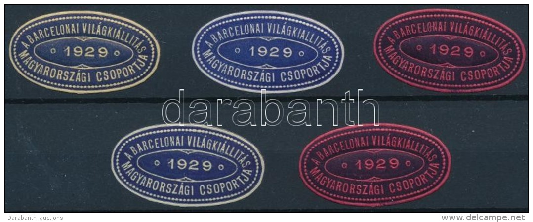 1929 A Barcelonai Vil&aacute;gki&aacute;ll&iacute;t&aacute;s Magyarorsz&aacute;gi Csoportja 5 Db... - Sin Clasificación