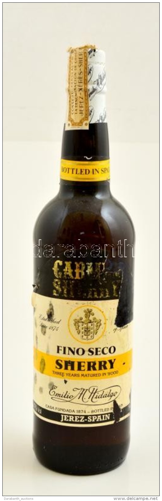 Cca 1970 Fino Secco Sherry Spanyol LikÅ‘rbor Bontatlan Palackban / Cca 1970 Spanish Sherry. Unopened Bottle - Other & Unclassified