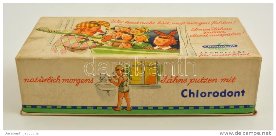 Cca 1940 Gyermek Fogpor Rajzos Pap&iacute;rdoboz J&oacute; &aacute;llapotban / Chlorodont Tooth Powder Paperbox In... - Otros & Sin Clasificación