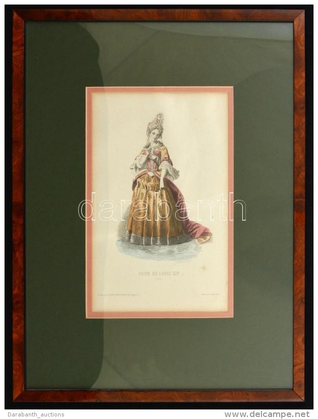 XIX: Sz. Eleji Divat Metszet Ig&eacute;nyes, &uuml;vegezett Keretben / XIXth Century Fashion Etching In Glazed... - Otros & Sin Clasificación