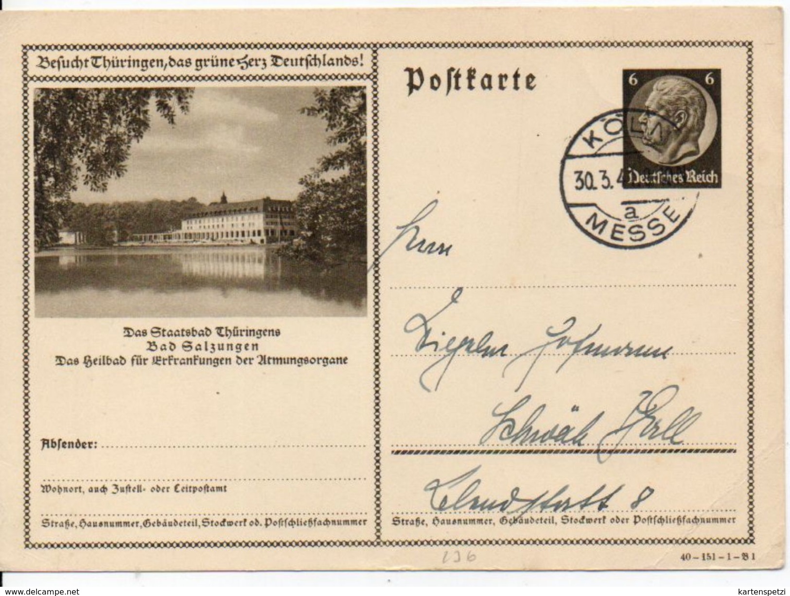 Bk16/ Deutsches Reich Ganzsache Bildpostkarte P 236/ 40-151-1-B1 Gelaufen/ Used - Sonstige & Ohne Zuordnung