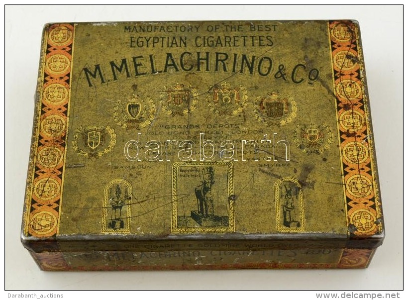 M. Melachrino&amp;Co. F&eacute;m Cigarett&aacute;s Doboz, Kopott, 10&times;13 Cm - Otros & Sin Clasificación