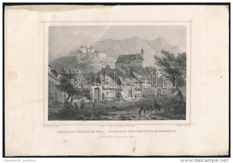 Cca 1840 Ludwig Rohbock (1820-1883):Brass&oacute;, Az &oacute;v&aacute;ros &eacute;s A V&aacute;r... - Prints & Engravings