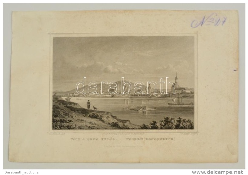 Cca 1840 Ludwig Rohbock (1820-1883): V&Aacute;c A Duna FelÅ‘l Ac&eacute;lmetszet / Pest Steel-engraving Page Size:... - Prints & Engravings