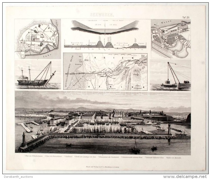 Cca 1860 Wilhelmshafen Kik&ouml;tÅ‘ Nagym&eacute;retÅ± Ac&eacute;lmetszet / Large Engraving 27x34 Cm - Estampas & Grabados