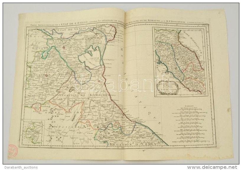 Paolo Santini: Toscana, Romagna, Ferrara Tartom&aacute;nyok T&eacute;rk&eacute;pe. Carte De L'Etat De L'Eglise...... - Prints & Engravings