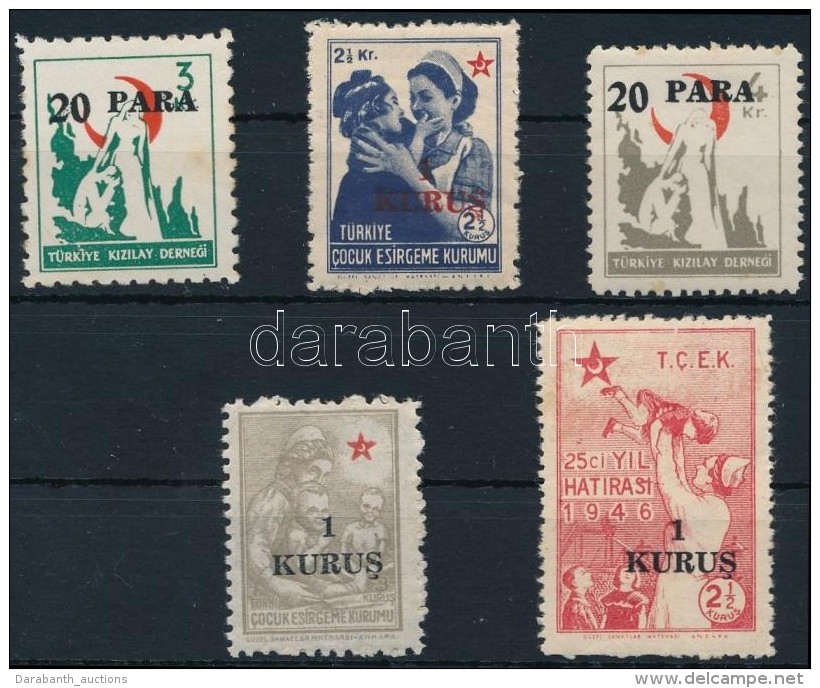 ** 1952 Fel&uuml;lnyomott Sor Mi 167-171 - Other & Unclassified