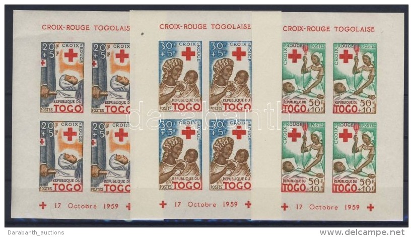 ** 1959 V&ouml;r&ouml;skereszt V&aacute;gott Blokksor Mi Block 2-4 Imperforated - Altri & Non Classificati