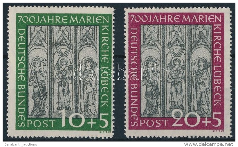 ** 1951 Marienkirche L&uuml;beck Mi 139-140 - Otros & Sin Clasificación