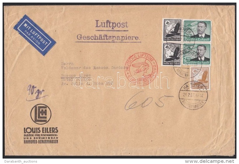 1937 L&eacute;gi Lev&eacute;l Argent&iacute;n&aacute;ba 6,25 RM B&eacute;rmentes&iacute;t&eacute;ssel / Airmail... - Altri & Non Classificati