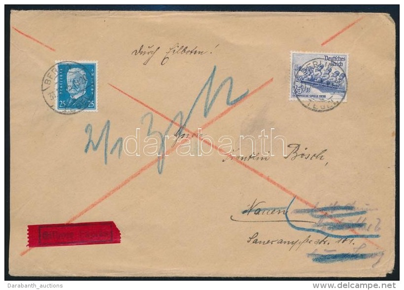 1935 Expressz Lev&eacute;l T&eacute;li Olimpia B&eacute;lyeggel / Express Cover - Otros & Sin Clasificación