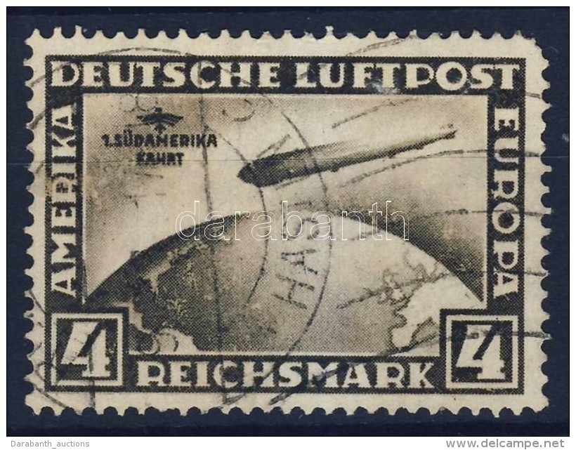 O 1930 Zeppelin S&uuml;damerikafahrt 4 RM Mi 439 (Mi EUR 400.-) Sarokfog Hi&aacute;ny - Altri & Non Classificati