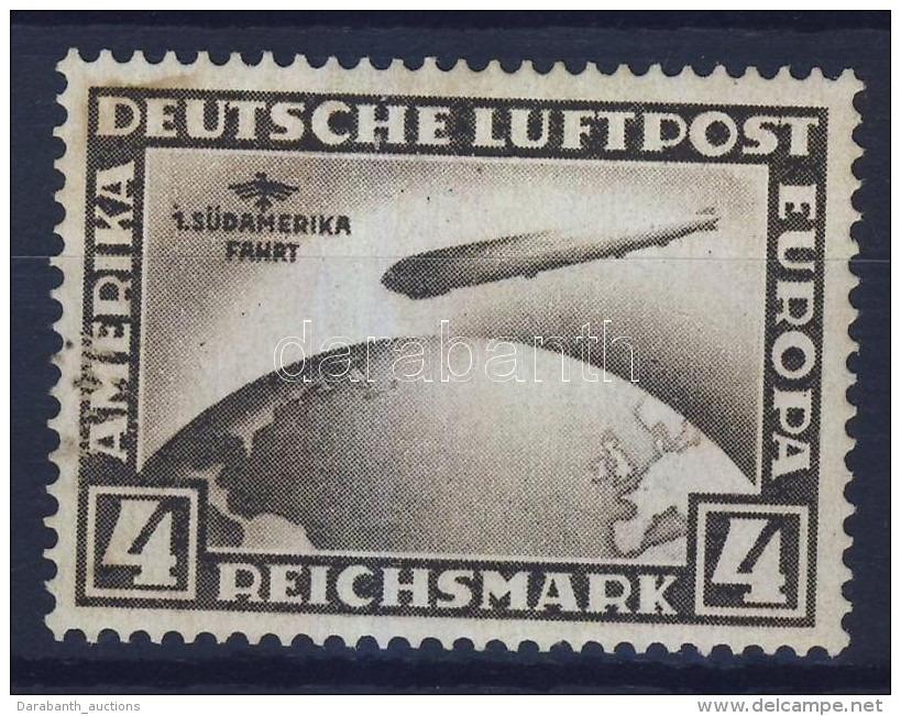 ** 1930 Zeppelin S&uuml;damerika- Fahrt 4RM Mi 439Y, Pici Gumihiba / Small Gum Disturbance - Other & Unclassified