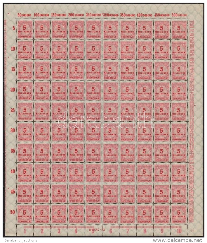 ** 1923 Mi 317 A Teljes &iacute;v - Other & Unclassified