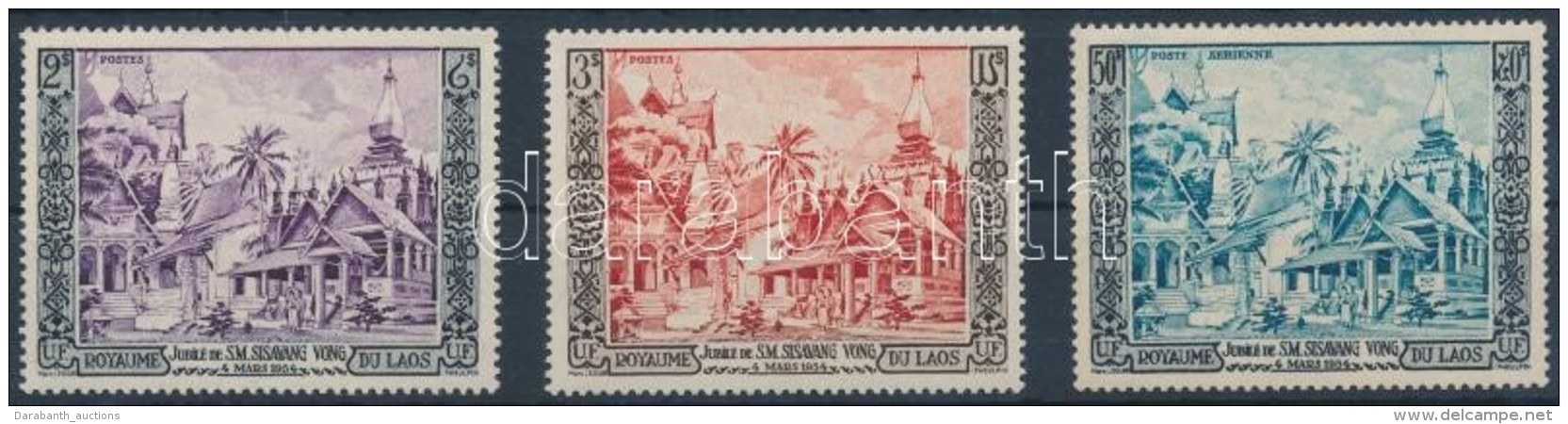 * 1954 Sisavang Vong Kir&aacute;ly Sor Mi 40-42 - Altri & Non Classificati