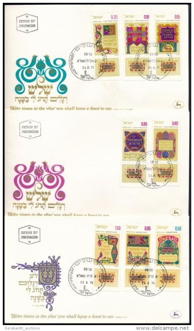 1971 &Uuml;nnep Tabos Sor Mi 518-522 3 Db FDC-n - Other & Unclassified