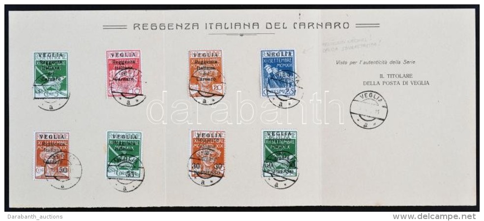 Carnaro-inseln 1920 Mi 28 II-33 II + 34-35 Eml&eacute;klapon / In Souvenir Folder (Mi 31 II 'Reggenza Italiand Del... - Other & Unclassified