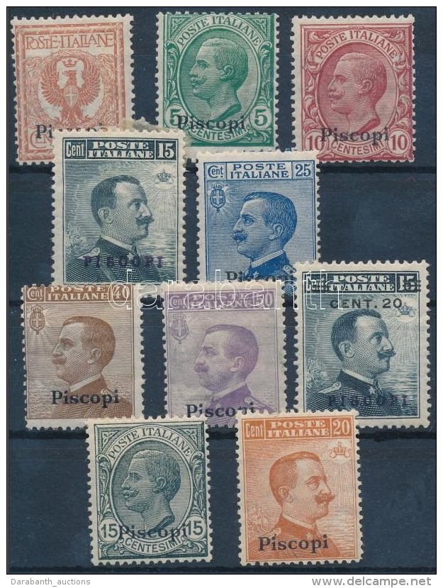 * 1912 Forgalmi 10 &eacute;rt&eacute;k Patmos Fel&uuml;lnyom&aacute;ssal Mi 3-4, 8, 10-12 VIII - Otros & Sin Clasificación