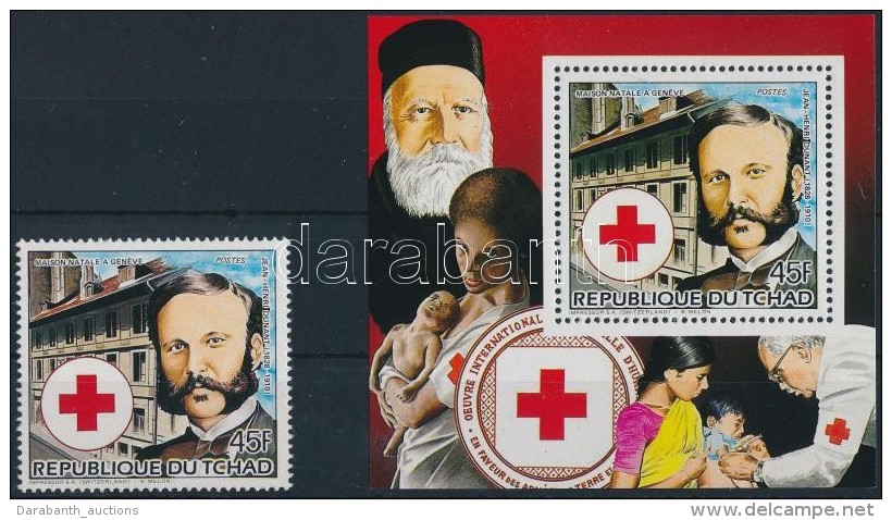 ** 1985 V&ouml;r&ouml;skereszt: Henry Dunant 1 &eacute;rt&eacute;k Mi 1101 A + Blokk 231 - Other & Unclassified