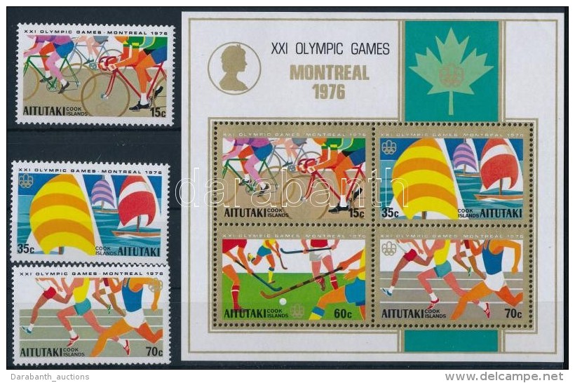 ** 1976 Montreali Olimpia 3 &eacute;rt&eacute;k Mi 199-200, 202 + Blokk Mi 9 - Other & Unclassified