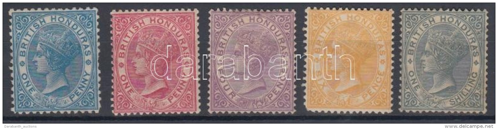 * Brit Honduras 1882/1887 Forgalmi Sor Mi 9-13 - Otros & Sin Clasificación