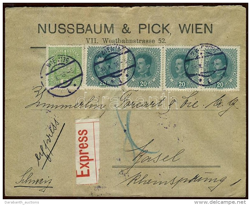 1918 Expressz Lev&eacute;l Sv&aacute;jcba / Express Cover To Switzerland - Other & Unclassified