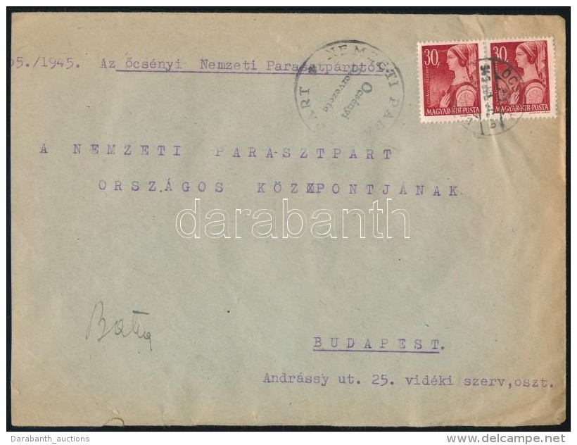 1945 (2. D&iacute;jszab&aacute;s) T&aacute;vols&aacute;gi Lev&eacute;l Nagyasszonyok 10 X 30f... - Other & Unclassified