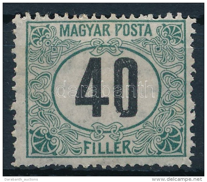 * 1920 Magyar Posta 40f, S&eacute;r&uuml;lt '0' Az &eacute;rt&eacute;ksz&aacute;mban - Otros & Sin Clasificación