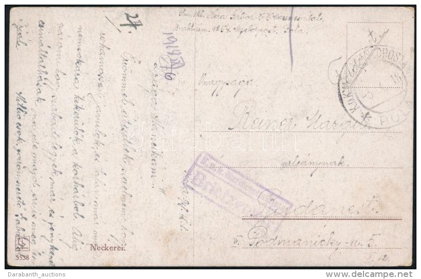 1918 K&eacute;peslap / Postcard 'K.u.k. Marinespital Pola / Briefzensur' - Altri & Non Classificati