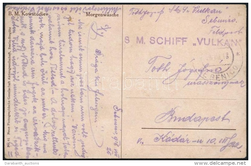 1918 T&aacute;bori Posta K&eacute;peslap 'S.M. SCHIFF VULK&Aacute;N' - Altri & Non Classificati