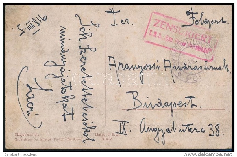 1918 K&eacute;peslap / Postcard 'Zensuriert S.M.S. Ezh. Franz Ferdinand' - Other & Unclassified