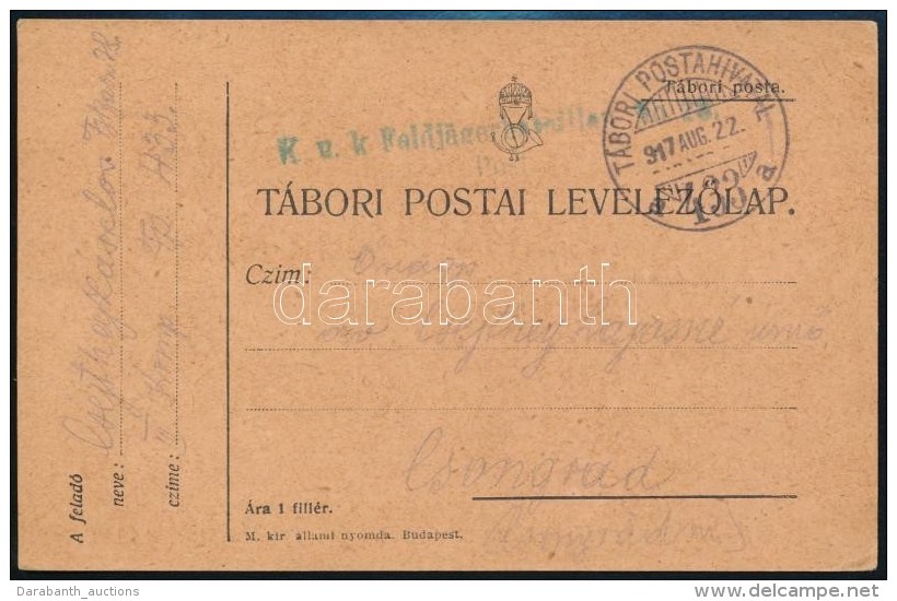 1917 T&aacute;bori Posta LevelezÅ‘lap 'K.u.k. Feldj&auml;gerbataillon No.28. Post' + 'TP 433 A' - Other & Unclassified